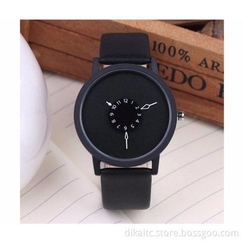 AliExpress 2019 Hot Sell Men Watches Round Dial Luxury Black Clock Classic Casual Fashion Casual Quartz Clock Wristwatches